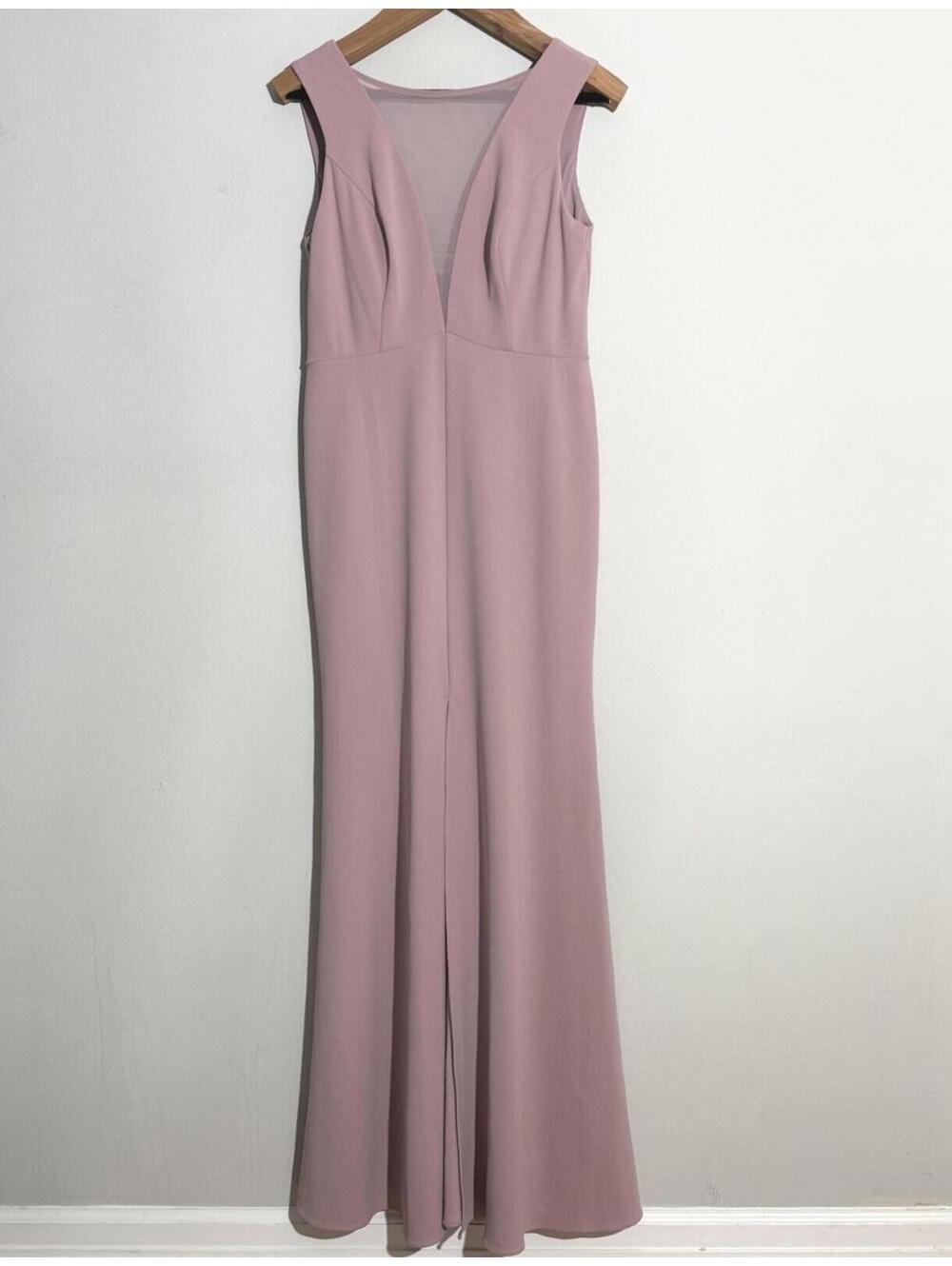 DB Studio “Illusion” Crepe Gown